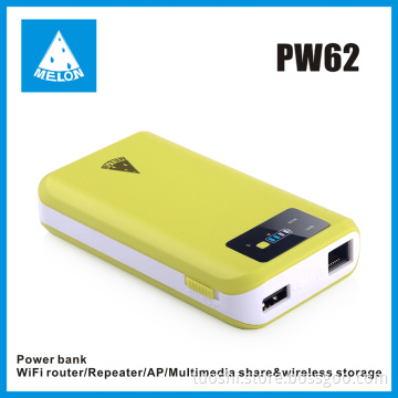 Wfii router with 7800mah power bank Melon PW62